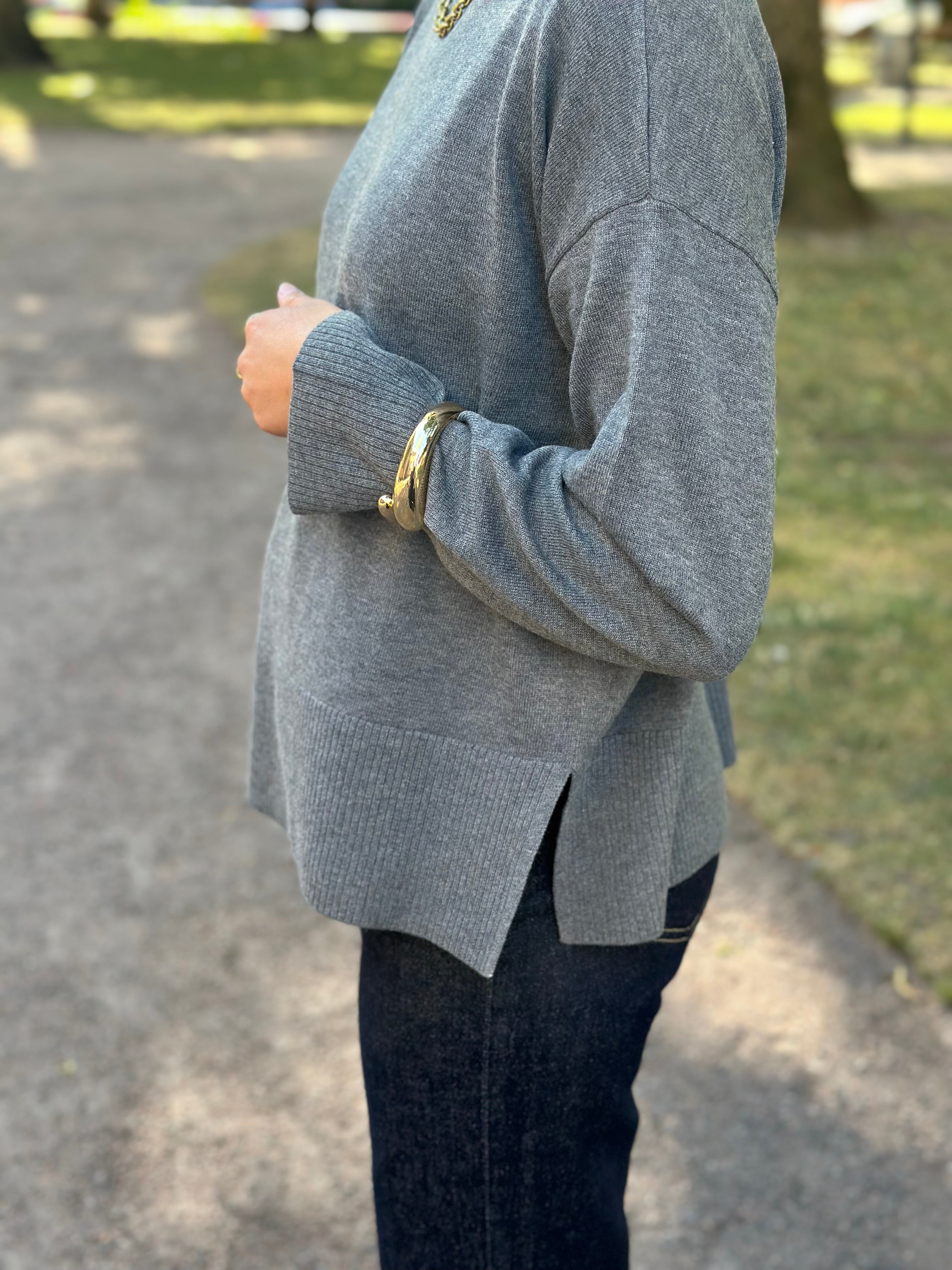 ONLY - COCO LIFE LS HIGH NECK - MEDIUM GREY MELANGE