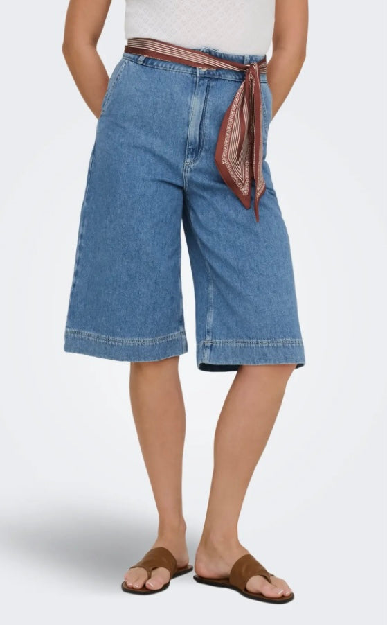 ONLY - DAVINA MW LONG SHORTS - MEDIUM BLUE DENIM