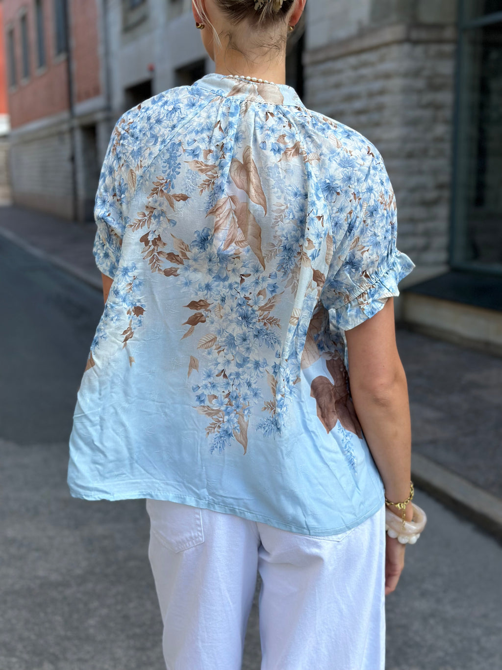MOONDUST - SIFF ROSE BLOUSE MO5042 - SKY BLUE