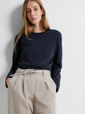 SELECTED FEMME - ESSENTIAL LS BOXY TEE - DARK SAPPHIRE