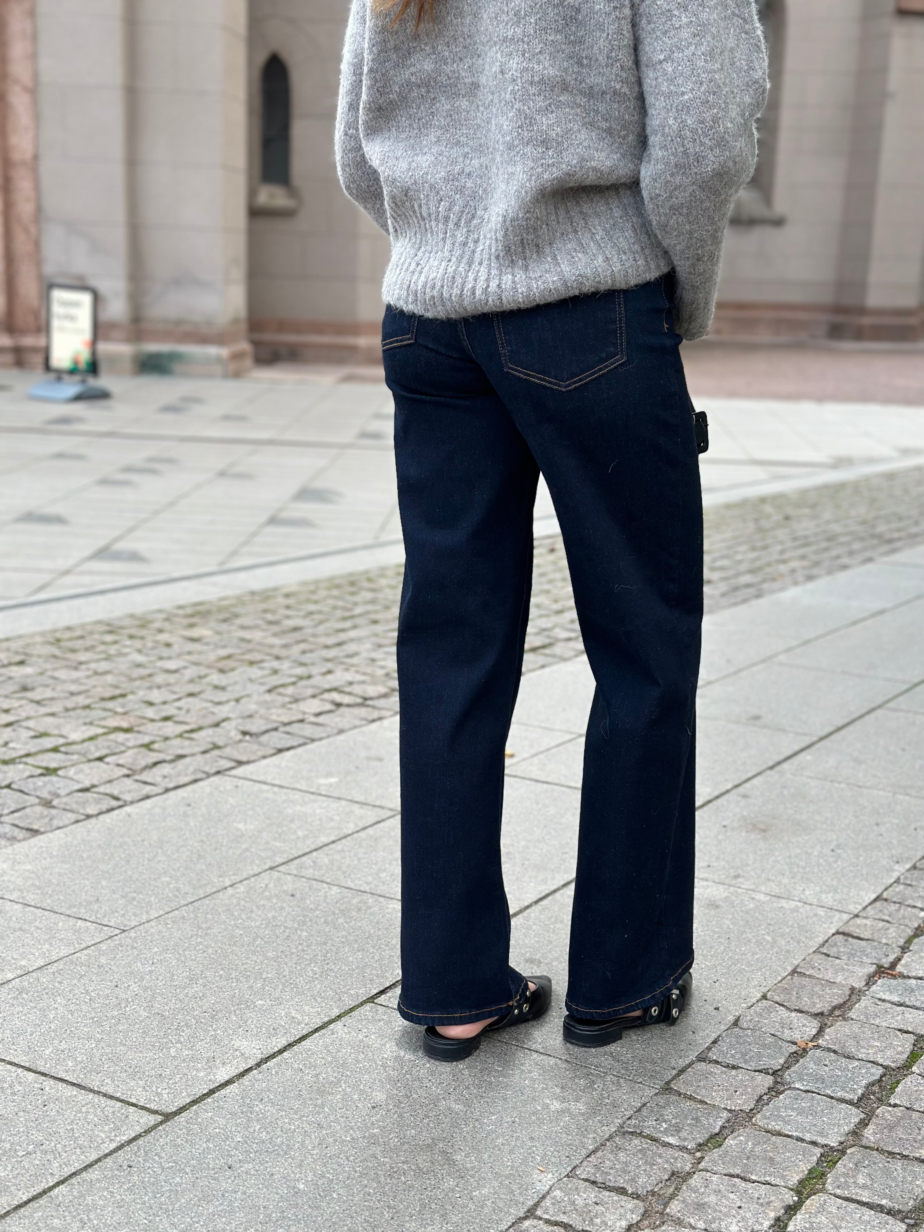 ONLY - MADISON BLUSH HW WIDE - DARK BLUE DENIM/RINSE