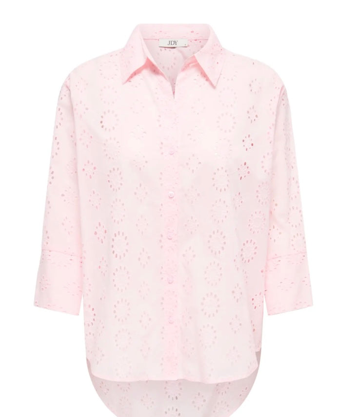 JDY - TALLIE 3/4 LONG SHIRT - CHALK PINK