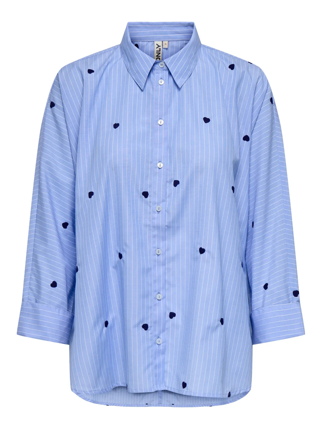 ONLY - NEW LINA GRACE STRAPE SHIRT - MOONLIGHT BLUE STRIPE MIDNIGHT BLUE HEART