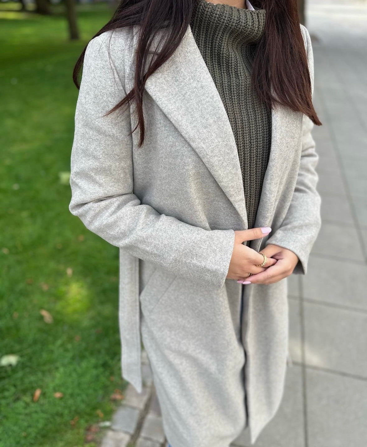 VERO MODA - FORTUNEAYA LONG COAT - SILVER MINK