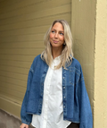VEROMODA - ELORA LS DENIM SHIRT - MEDIUM BLUE DENIM