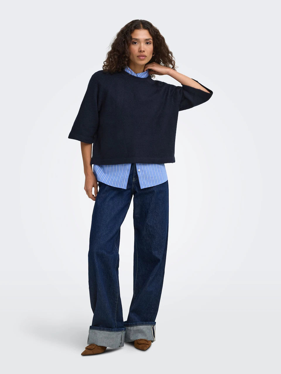 ONLY - SIMONI 3/4 PULLOVER - NAVY BLUE MELANGE