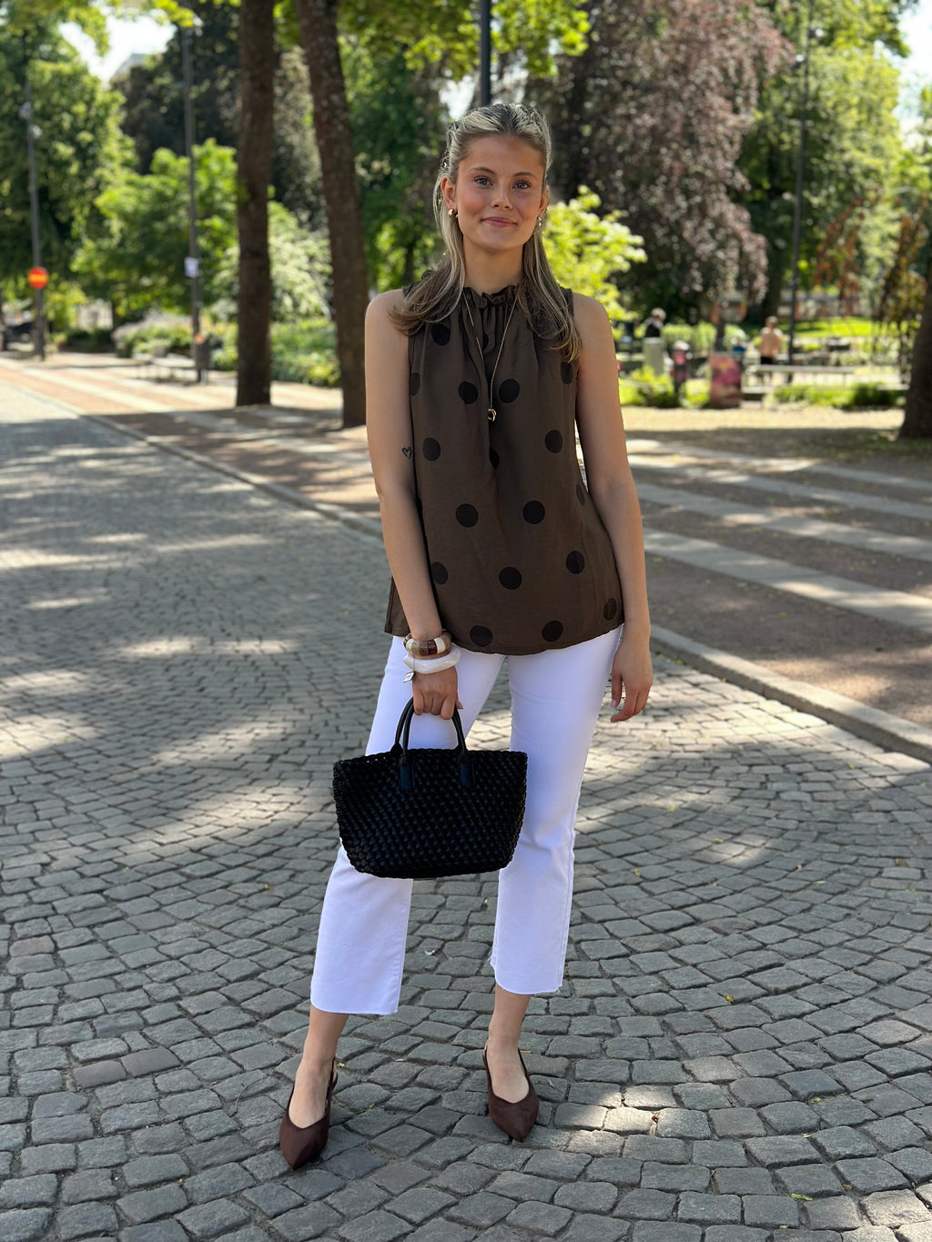 MARTA - LUCINA TOP 2319 - BROWN/DOT