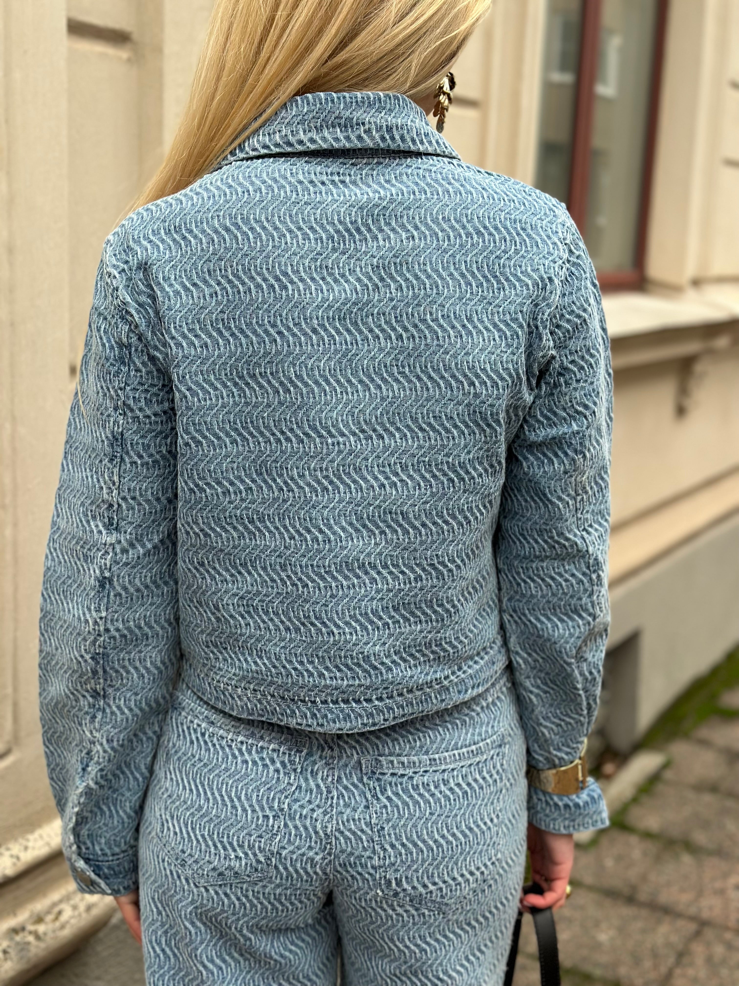 JDY - NICO L/S STRUCTURE SCHAKET - LIGHT BLUE DENIM