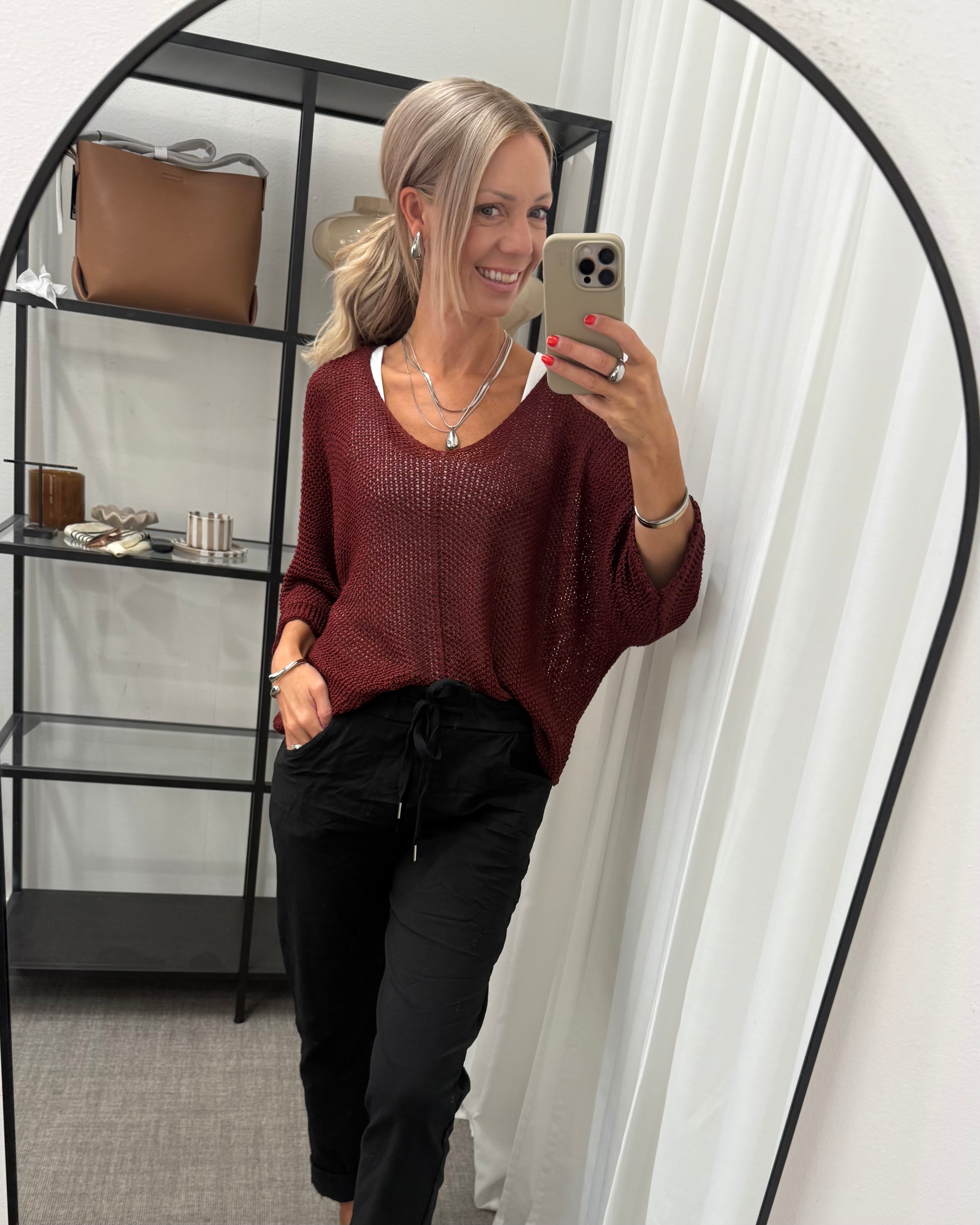 MARTA - STICKAD TRÖJA 7010 - BORDEAUX