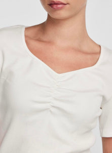 PIECES - TANIA SS TOP - BRIGHT WHITE