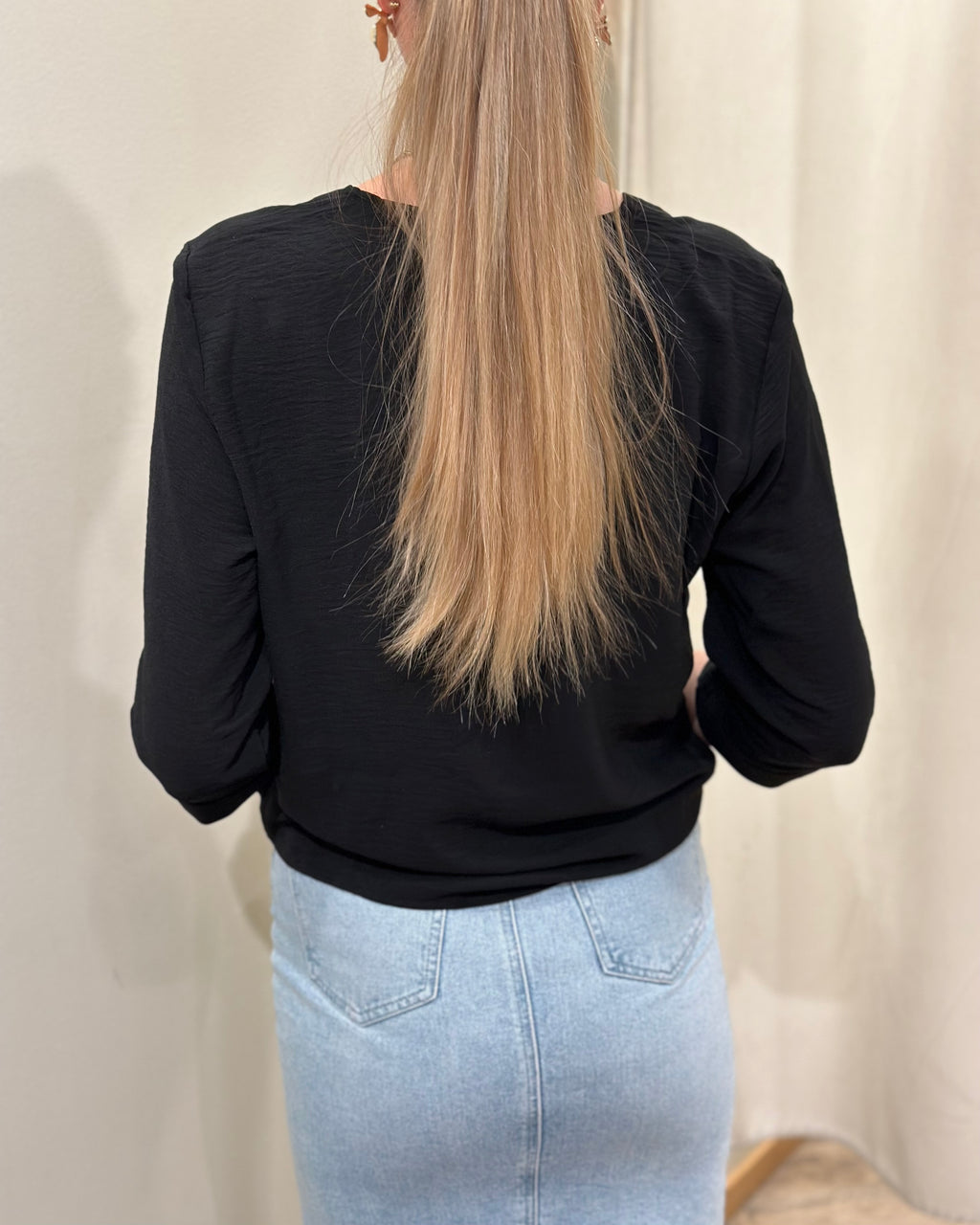 JDY - LION LIFE CAPOTE 3/4 SHIRT - BLACK