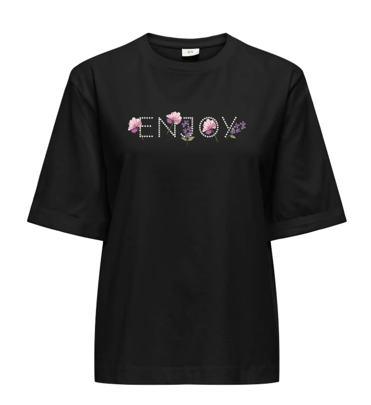 JDY - IDAHO LIFE S/S T-SHIRT - BLACK ENJOY