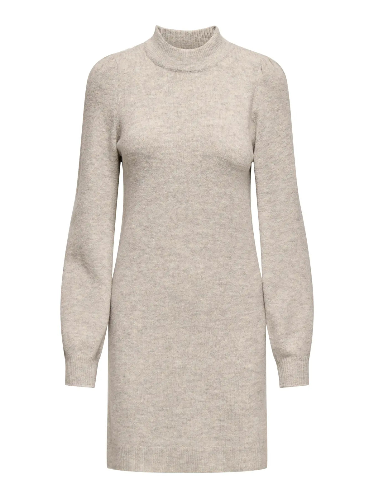 JDY - RUE LIFE L/S HIGH NECK DRESS - CHATEAU GRAY/MELANGE