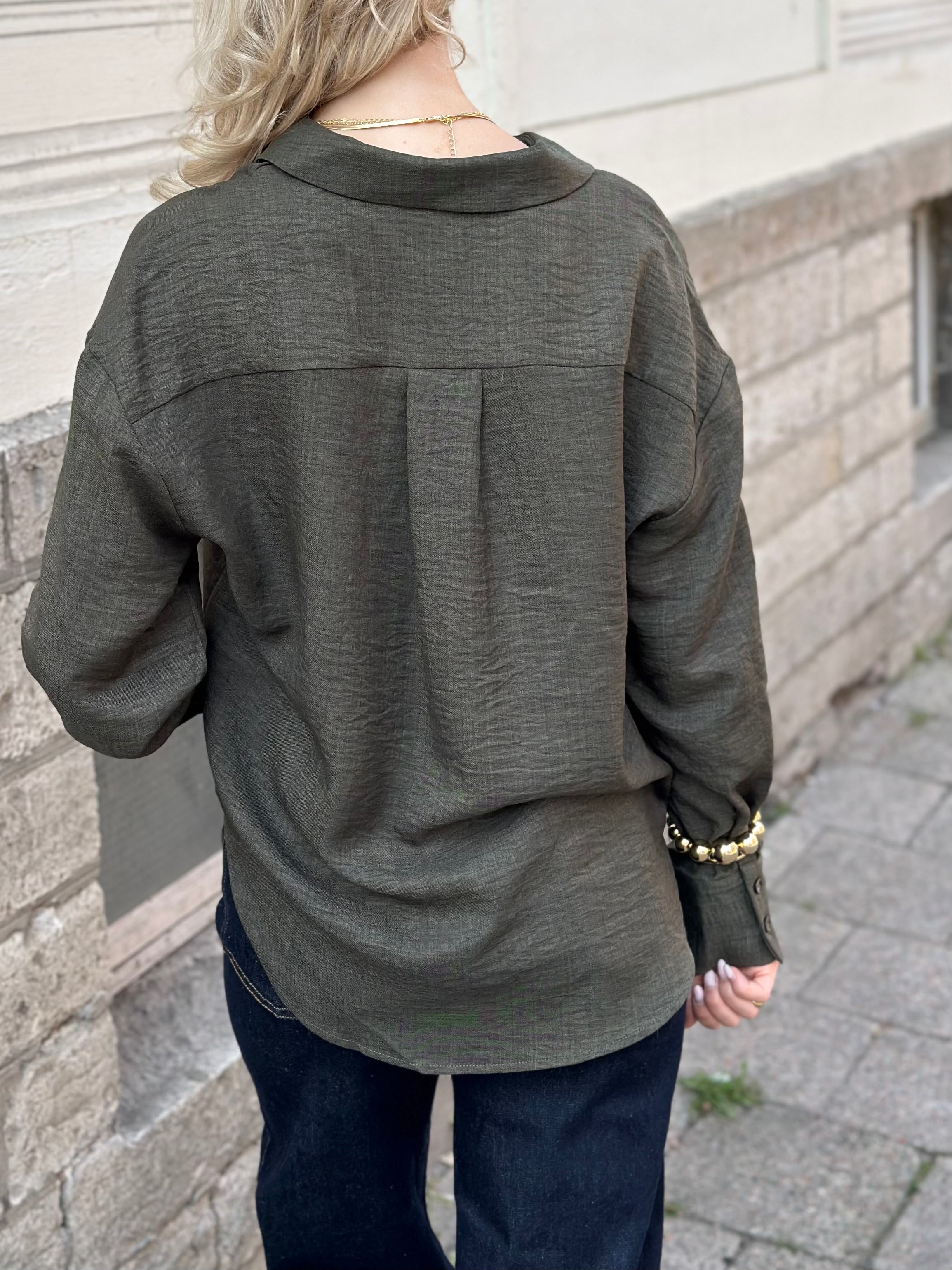 VEROMODA - MELANEY QUEENY LS SHIRT - FOREST NIGHT