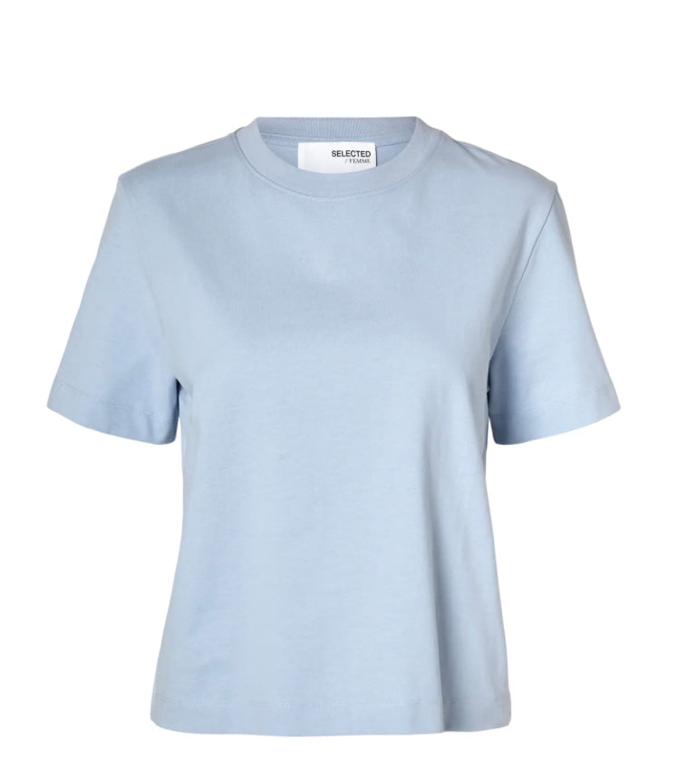 SELECTED FEMME - ESSENTIAL SS BOXY TEE - CASHMERE BLUE