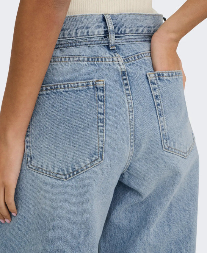 ONLY - GINNA MW STAIGHT DOT450 - LIGHT BLUE DENIM