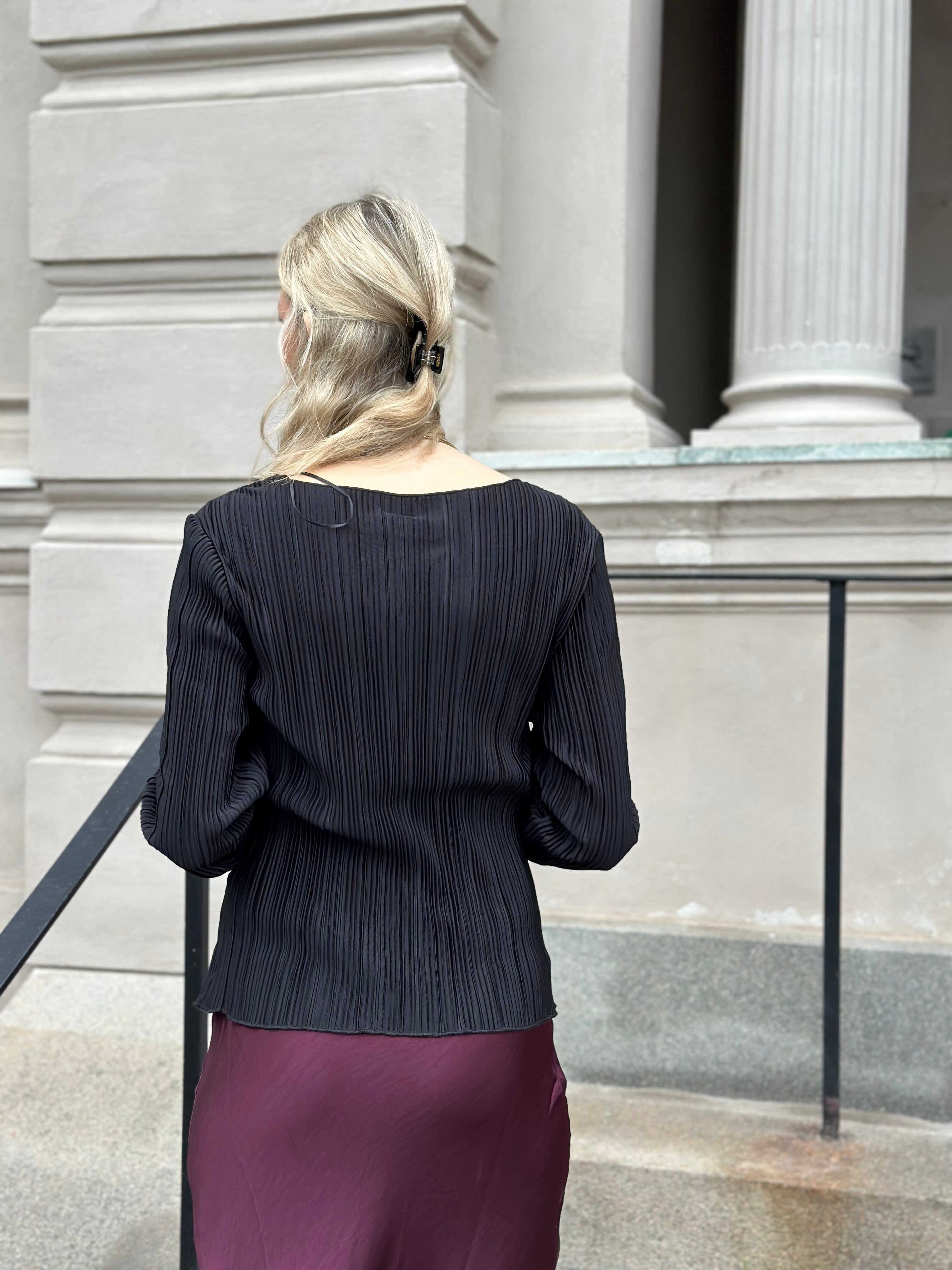 ONLY - PERY L/S TOP BOAT NECK - BLACK