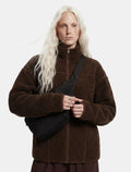 PIECES - SADIA TEDDY JACKET - HOT FUDGE