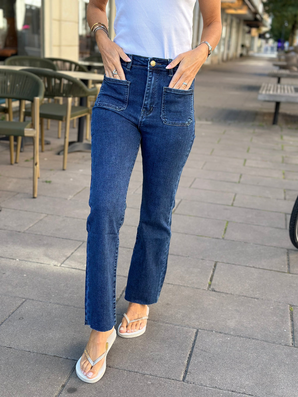 COSY HOUSE - FLARED JEANS Y6119D# - DARK BLUE MED FICKOR