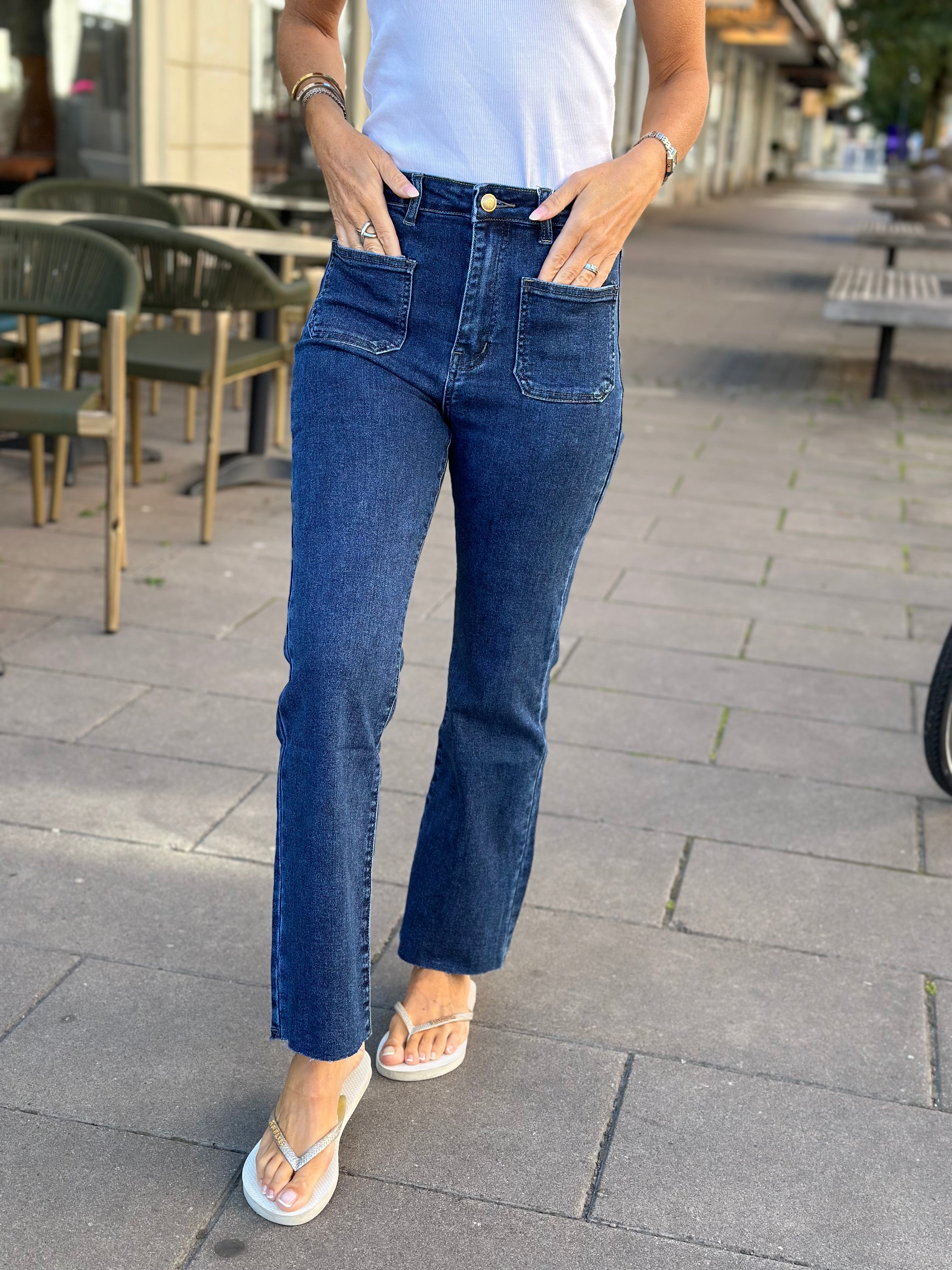 COSY HOUSE - FLARED JEANS Y6119D# - DARK BLUE MED FICKOR