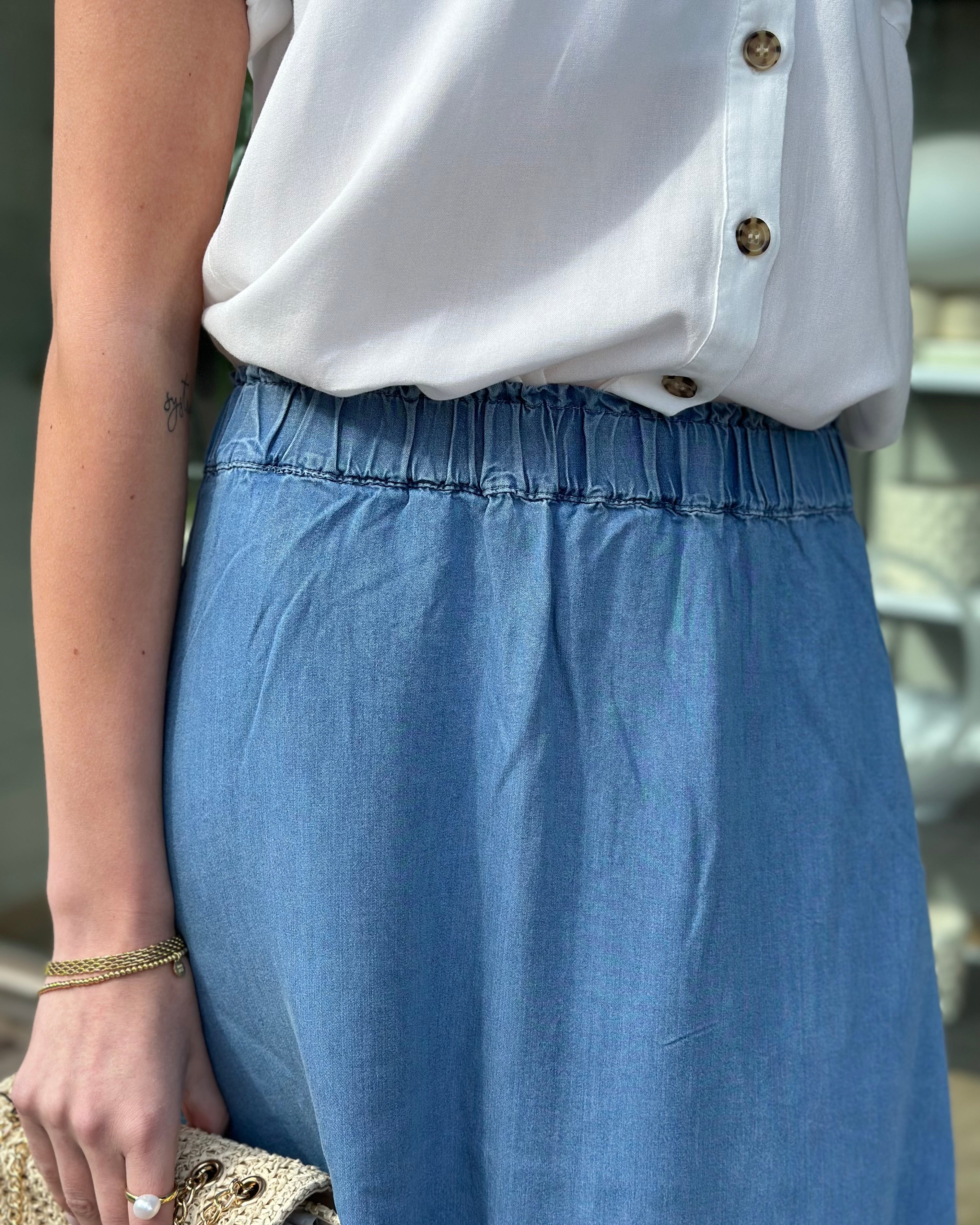 ONLY - PEMA VENEDIG LONG SKIRT DENIM - MEDIUM BLUE DENIM