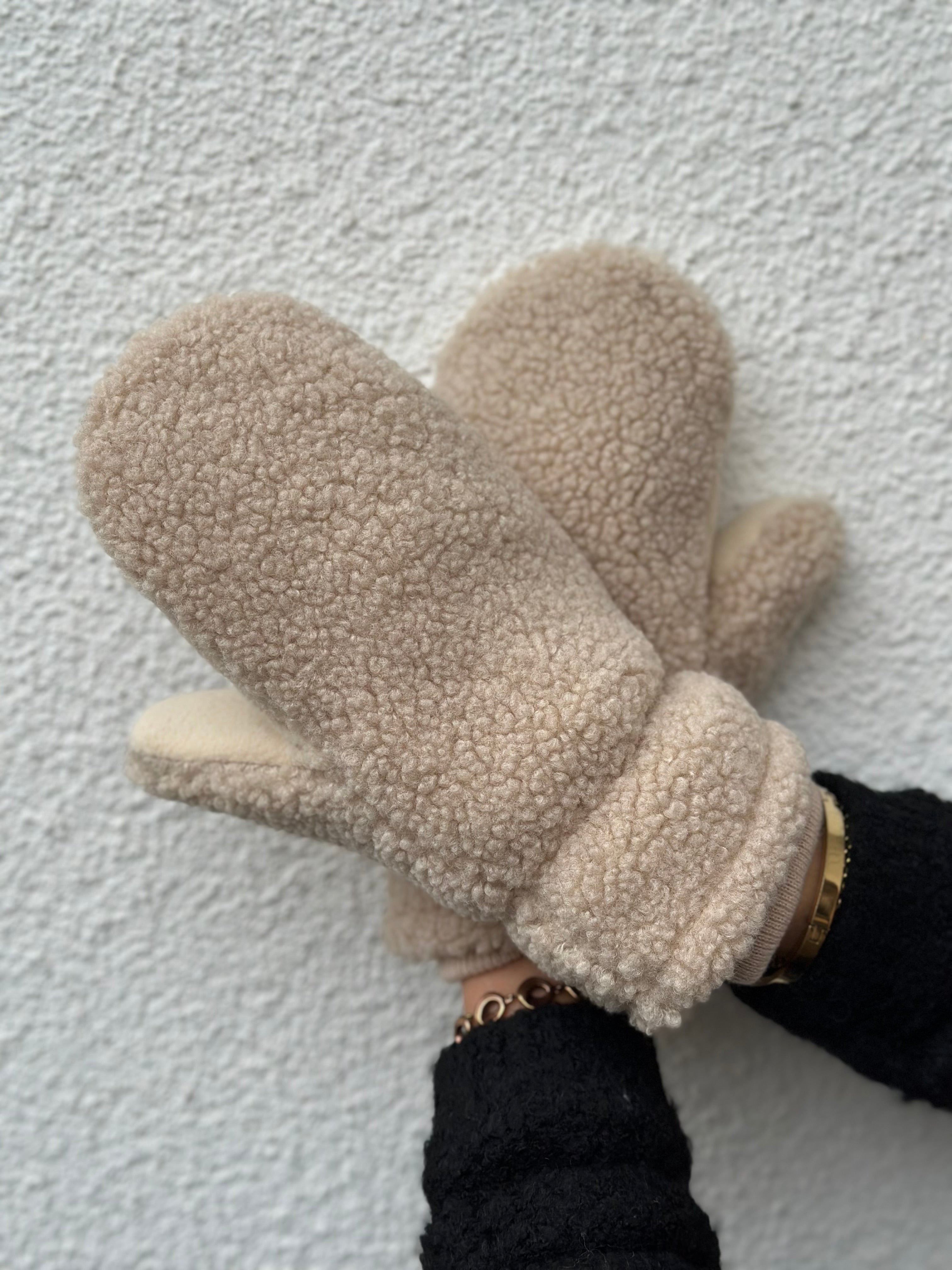 ONLY - THEA TEDDY MITTENS - HUMUS