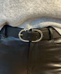 VERO MODA - SARA COATED BELT - BLACK/SILVER