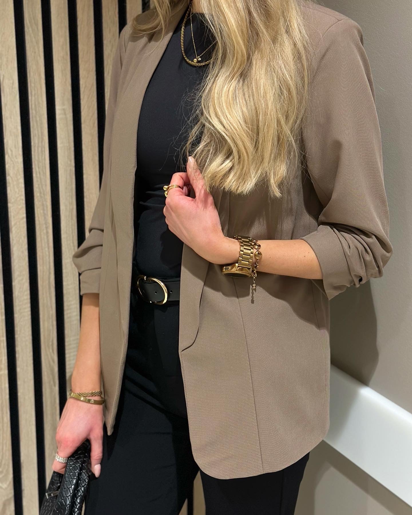 PIECES - BOSELLA 3/4 BLAZER - FOSSIL