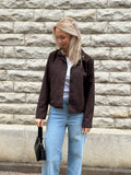 JDY - NICO FAUX SUEDE JACKET - CHOCOLATE TORTE