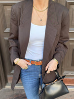 Ladda upp bild till gallerivisning, ONLY -  ALDEN LIFE L/S OVS PINSTRI BLAZER - MOLE
