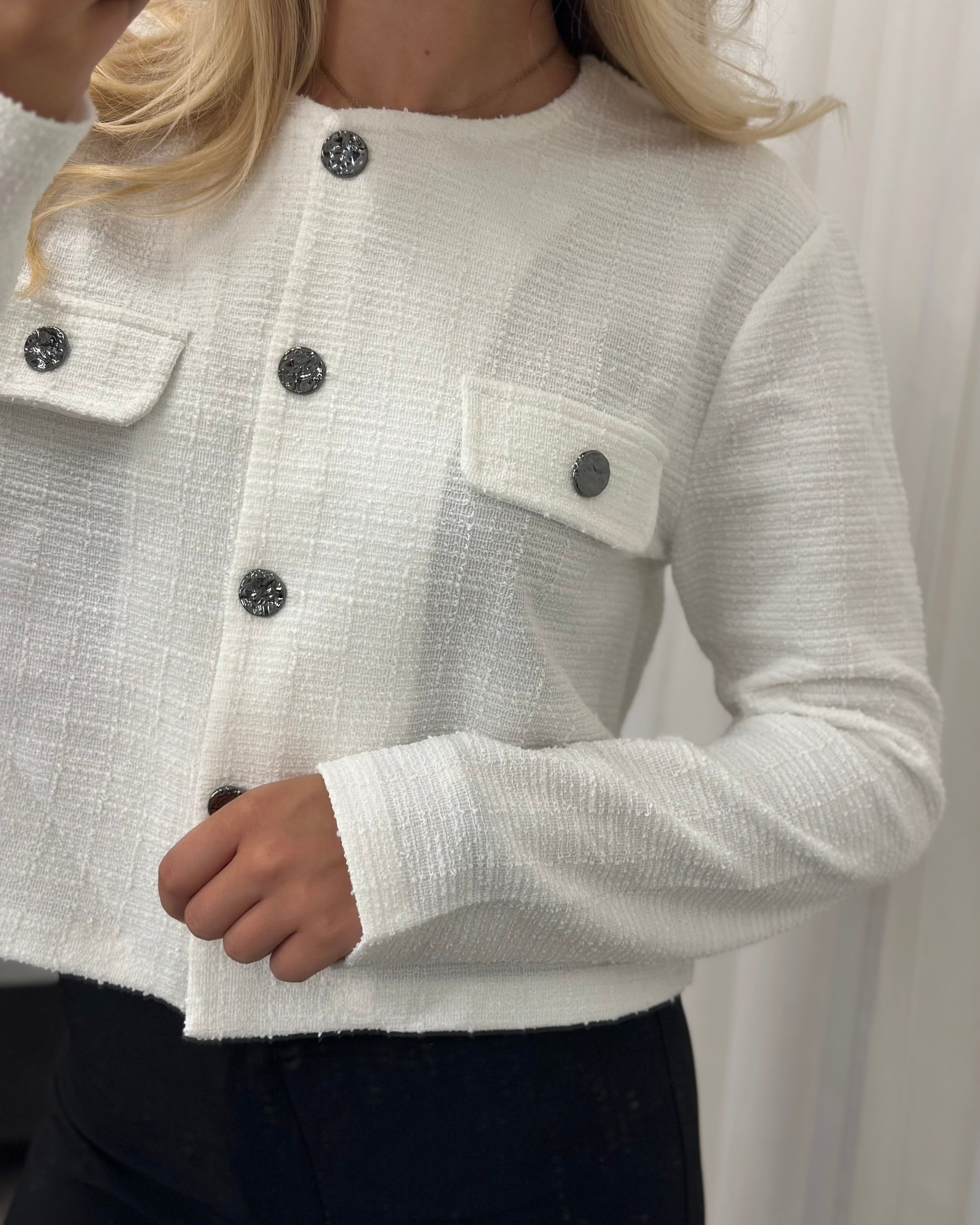 JDY - ALLY L/S BOUCLE BLAZER JRS - CLOUD DANCER