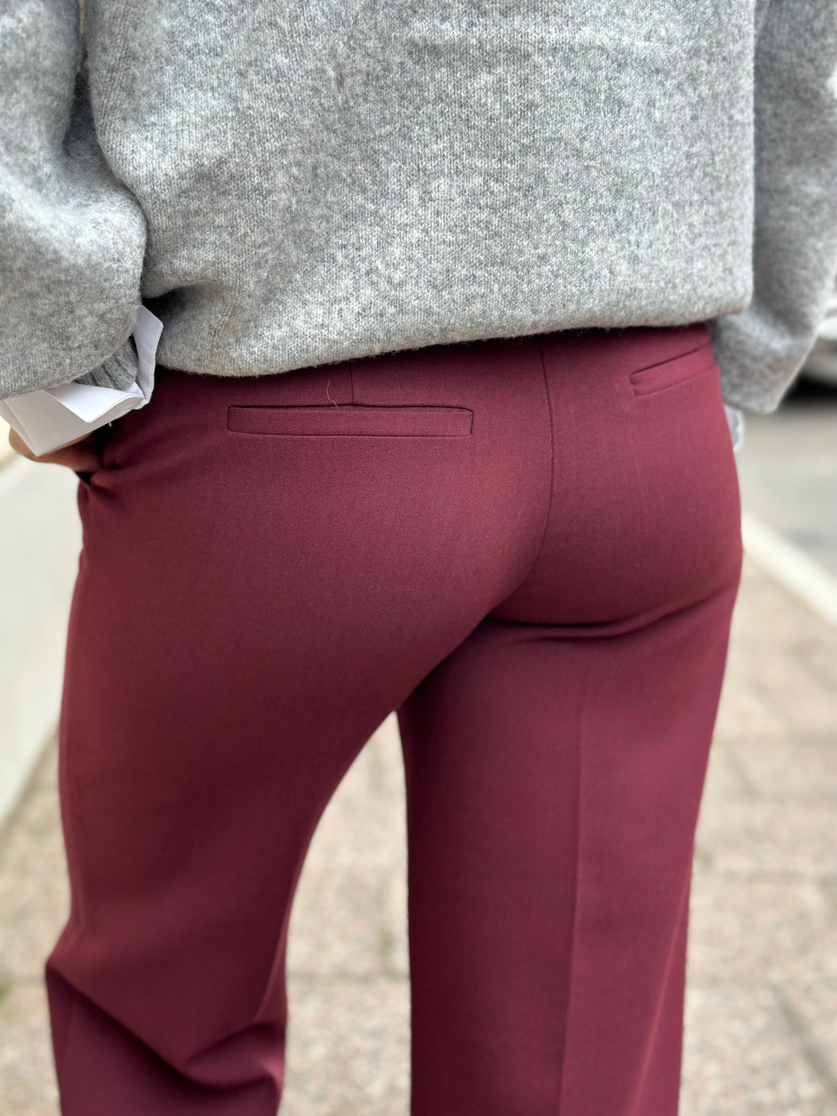 SELECTED FEMME - RITA MV WIDE PANT - TAWNY PORT MELANGE