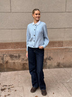 Ladda upp bild till gallerivisning, SELECTED FEMME - LULU SHORT CARDIGAN - CASHMERE BLUE/MELANGE
