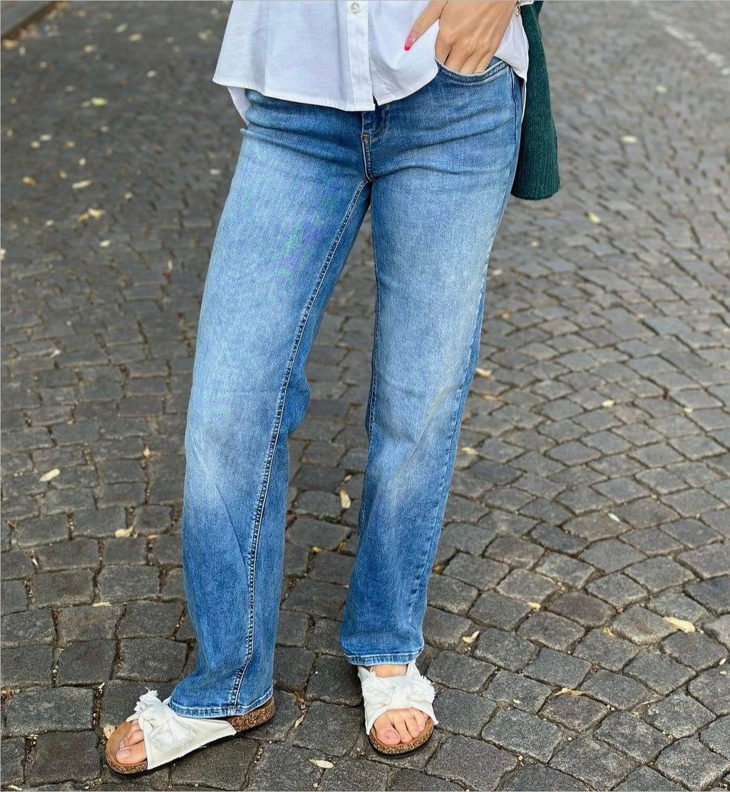 ONLY - BLUSH MID STRAIGHT - MEDIUM BLUE DENIM