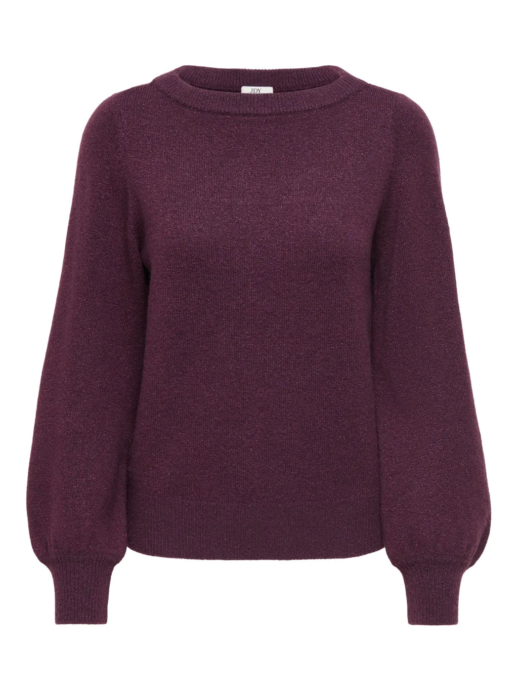 JDY - RUE GLITTER L/S BOAT PULLOVE - WINETAISTING MELANGE / GLITTER