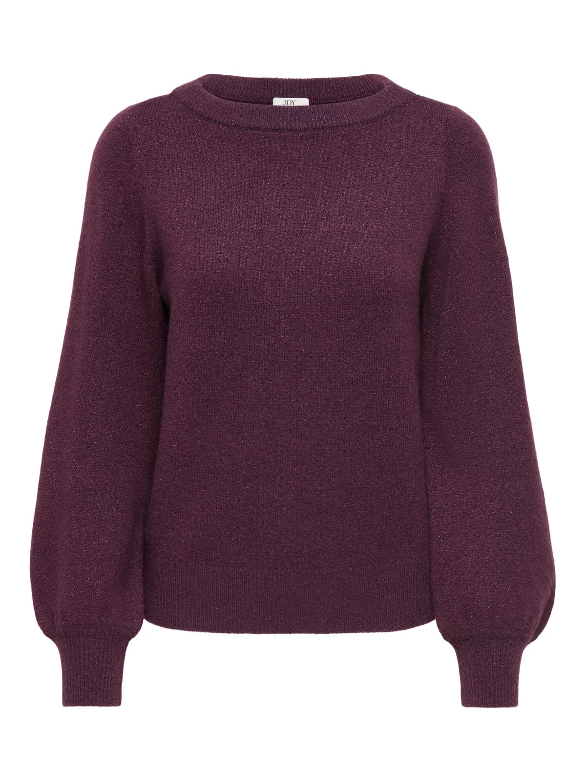 JDY - RUE GLITTER L/S BOAT PULLOVE - WINETAISTING MELANGE / GLITTER