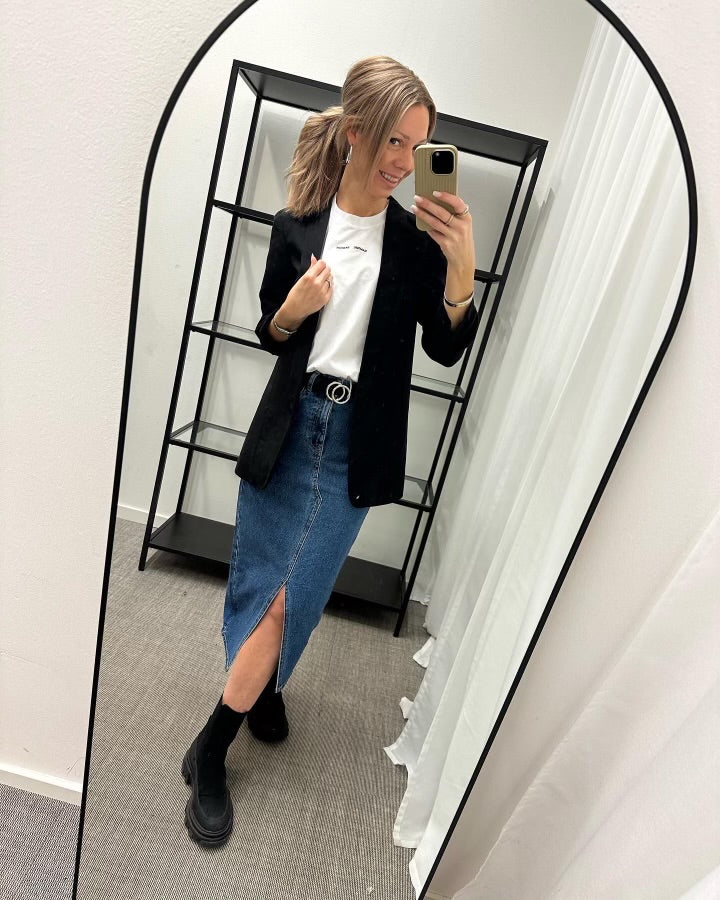 VERO MODA - VERI HR CALF DENIM SKIRT - MEDIUM BLUE DENIM