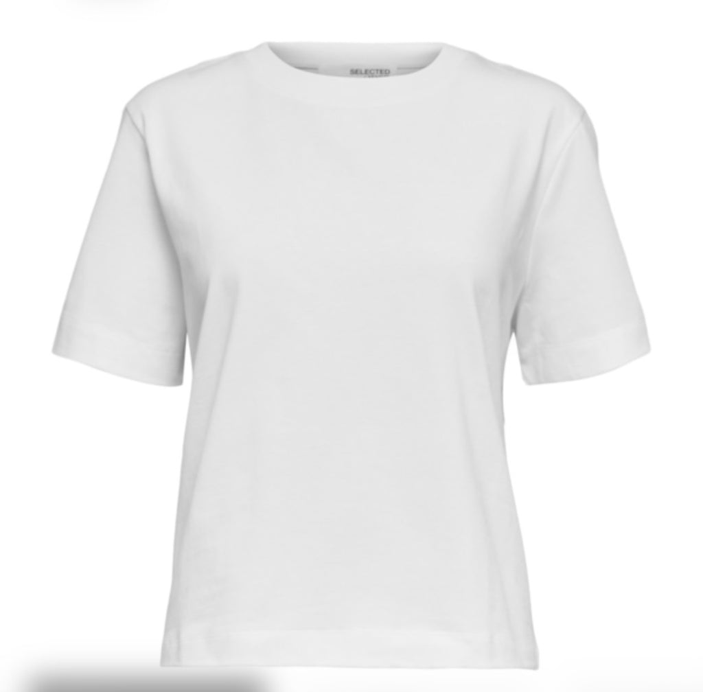 SELECTED FEMME - ESSENTIAL SS BOXY TEE - BRIGHT WHITE