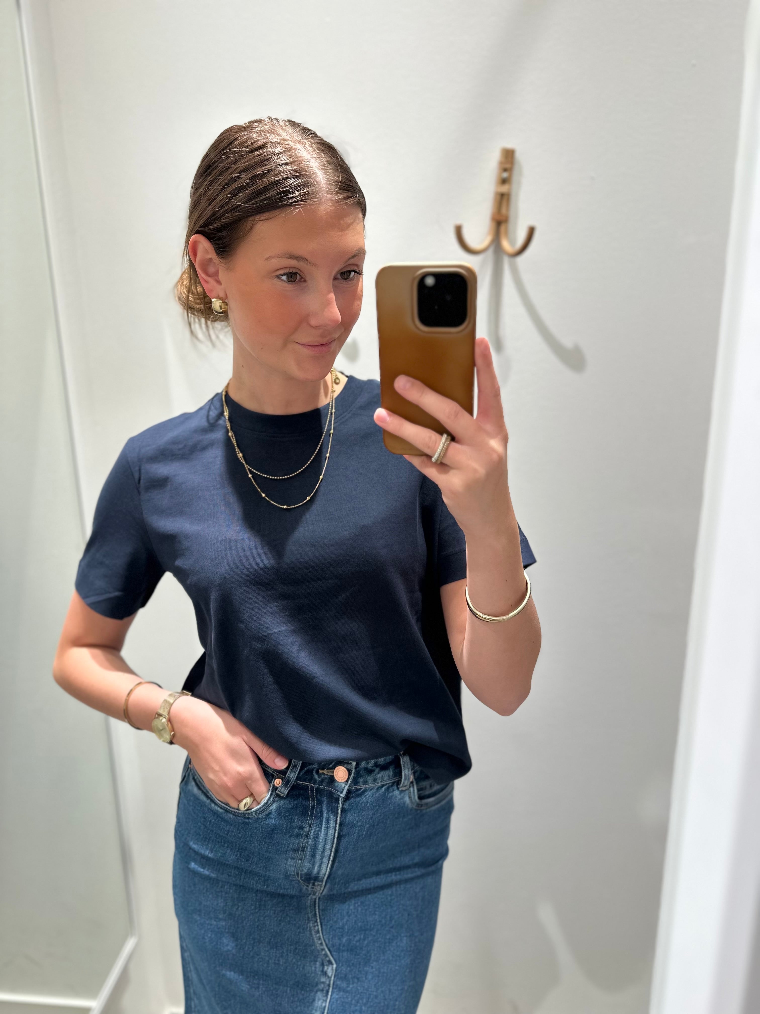 SELECTED FEMME - ESSENTIAL SS BOXY TEE - DARK SAPPHIRE