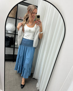 VERO MODA - DIANA SINGLET TOP - SNOW WHITE/SHELL WITH