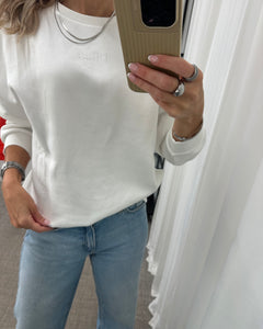 VERO MODA - PERNILLE BEA LS SWEAT BOX JRS - SNOW WHITE/BLISS