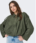 JDY - NIA FAUX SUEDE BAT JACKET - THYME