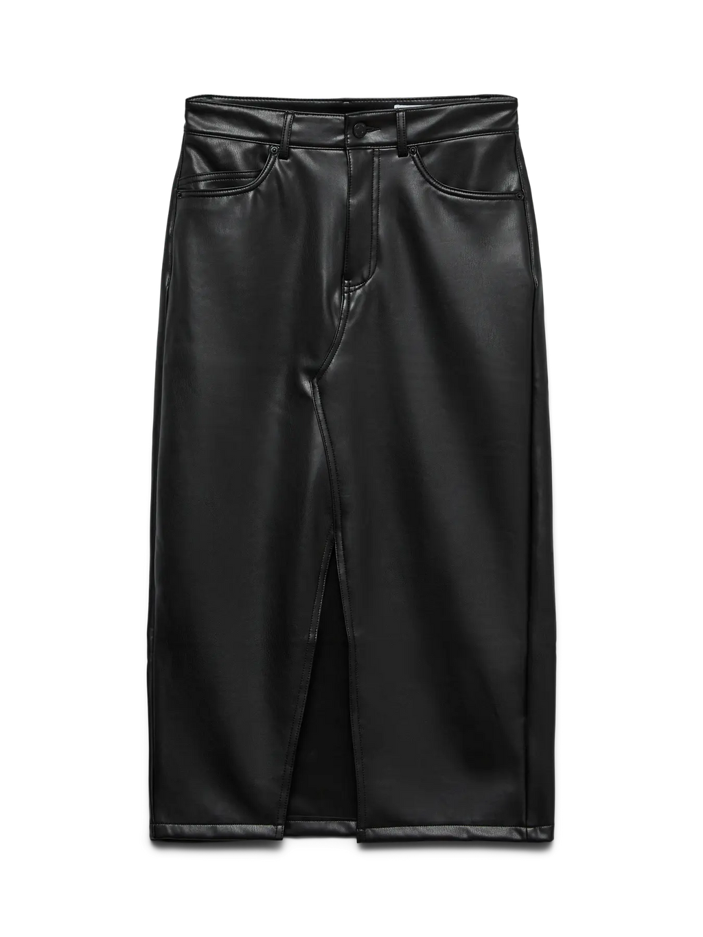 VERO MODA - VERI HR CALF PL SKIRT - BLACK