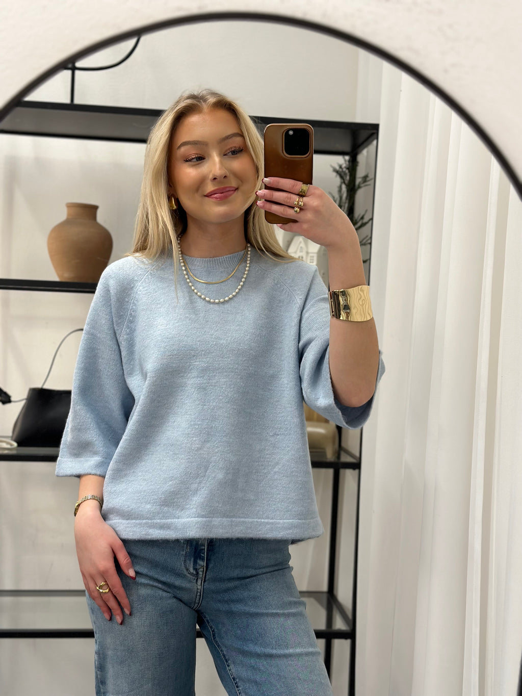 ONLY - SIMONI 3/4 PULLOVER - CASHMERE BLUE/MELANGE