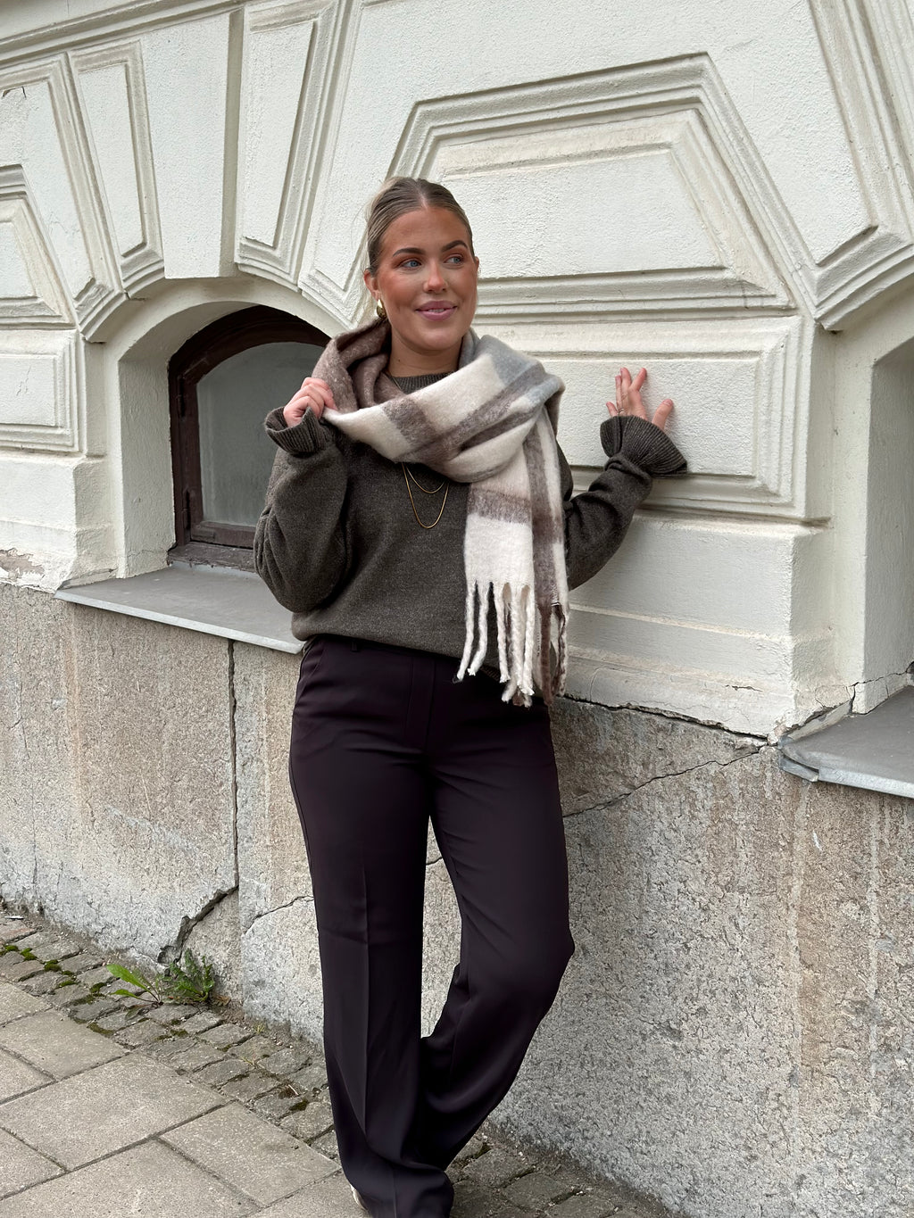 VEROMODA - IVY LEAGUE SCARF - BIRCH/BROWN LENT