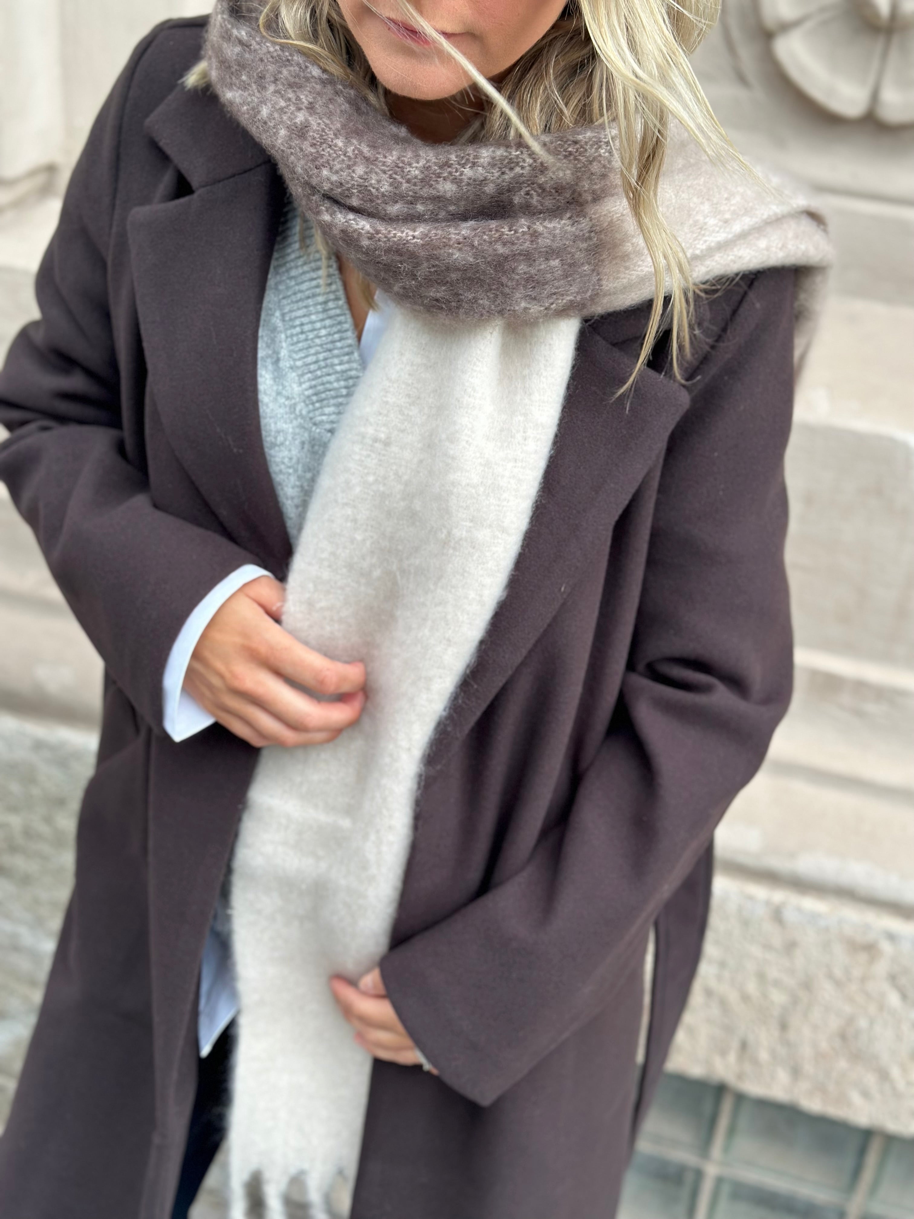 PIECES - BEA NARROW LONG SCARF - MOONBEAM