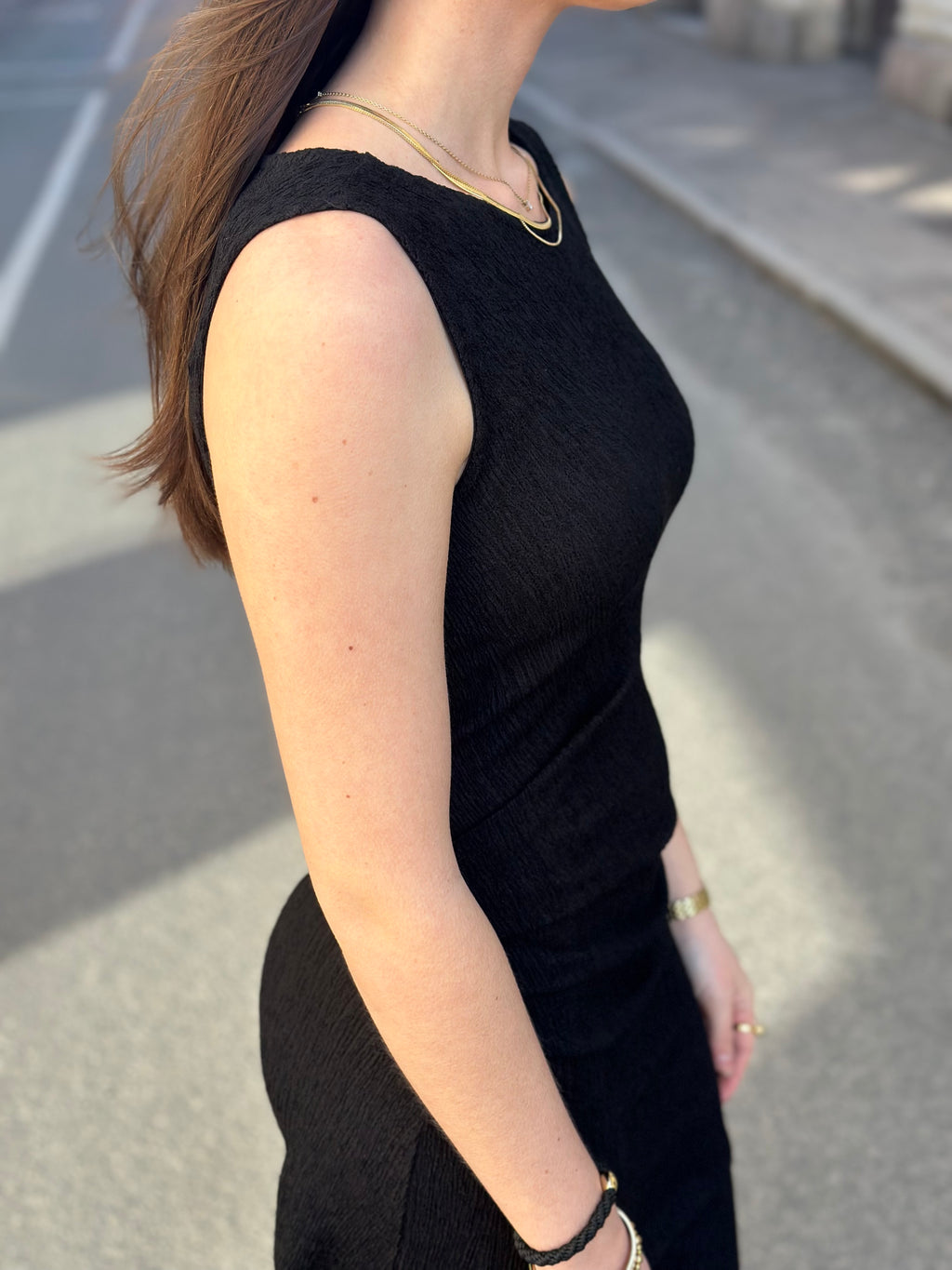 ONLY - LAVA S/L LONG DRESS - BLACK