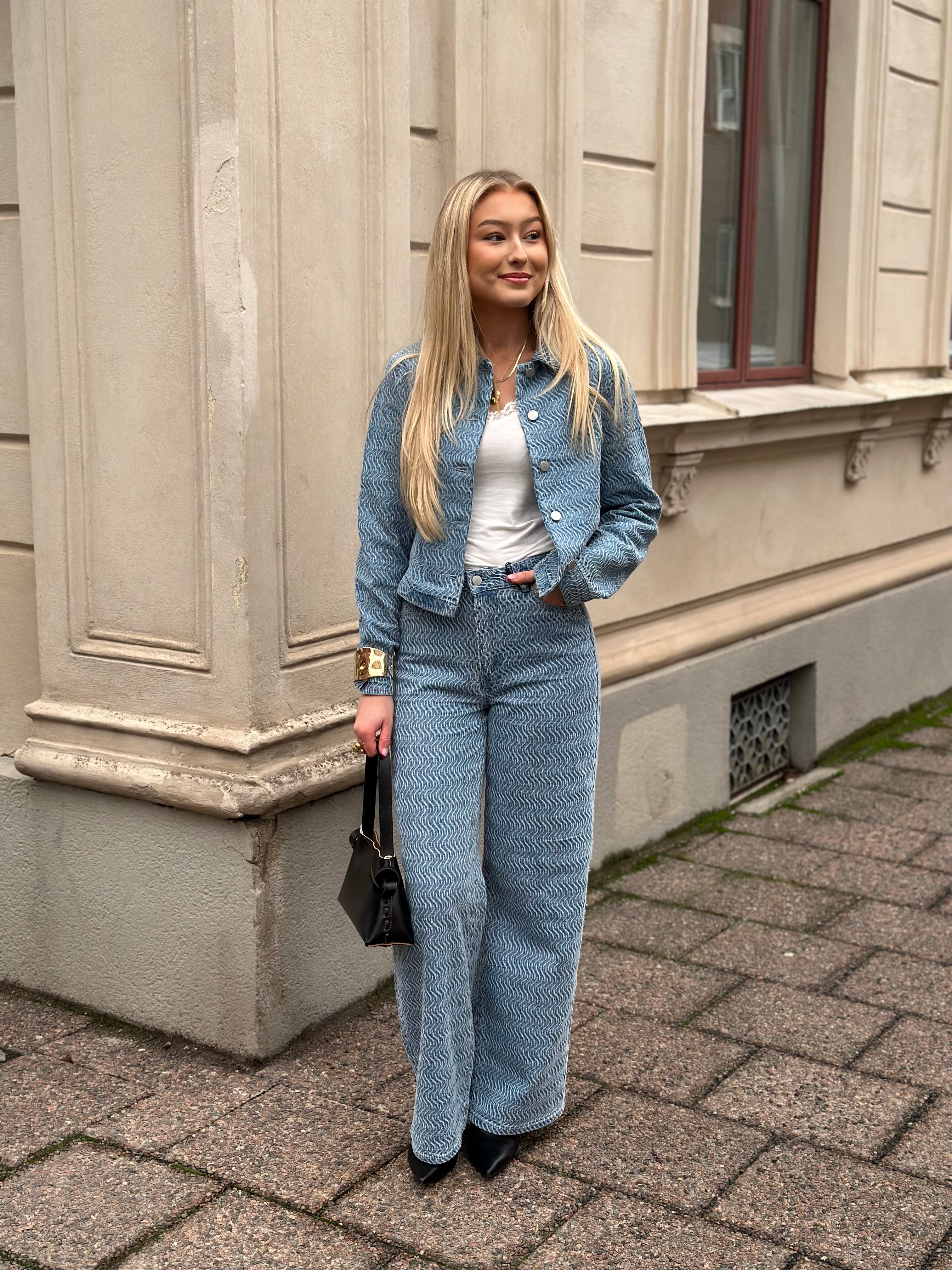 JDY - NICO L/S STRUCTURE SCHAKET - LIGHT BLUE DENIM