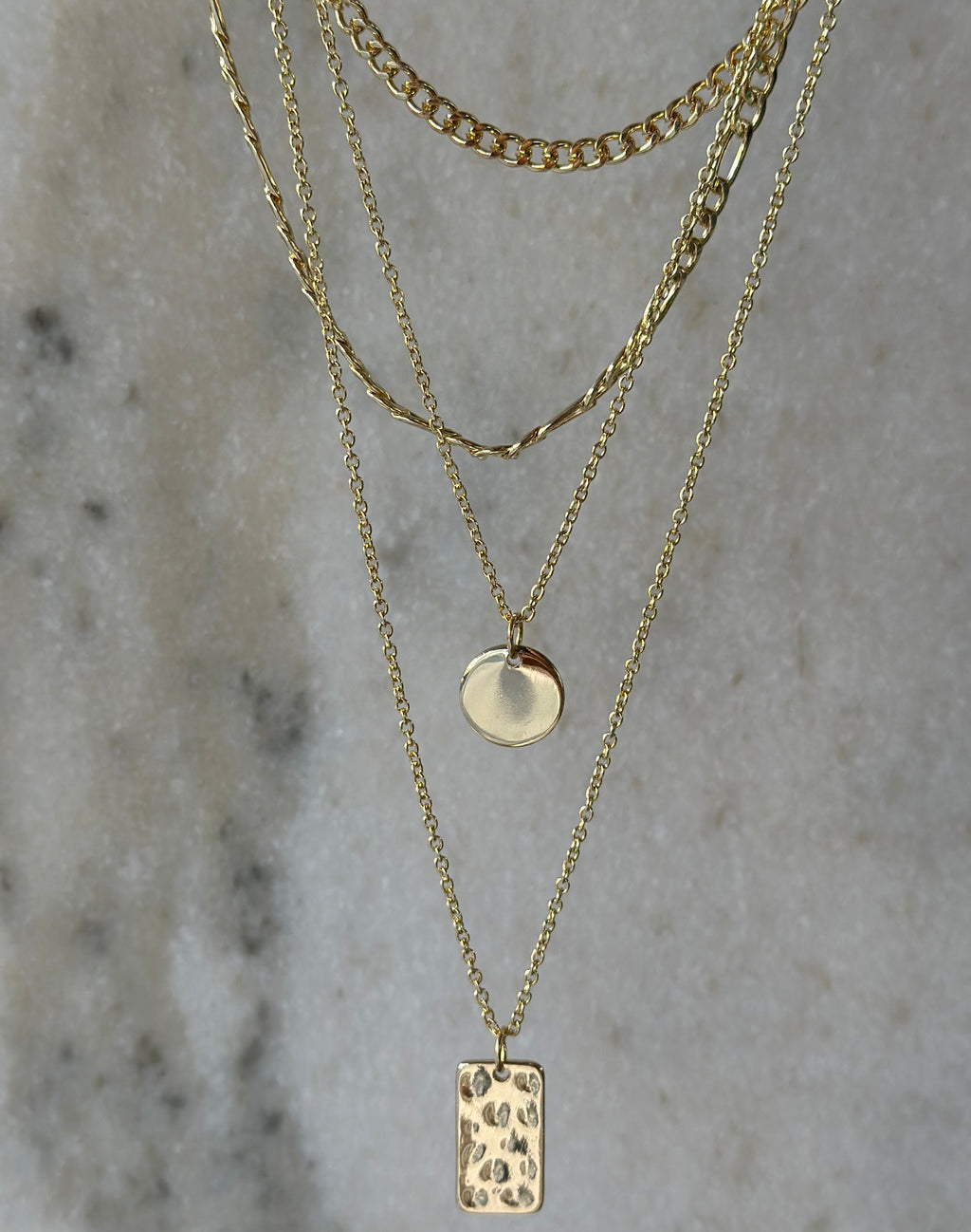 PIECES - OKIA COMBI NECKLACE - GULD