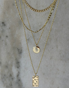 PIECES - OKIA COMBI NECKLACE - GULD